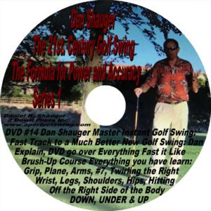 A disc with red and orange text featuring a man in a red shirt and dark pants.