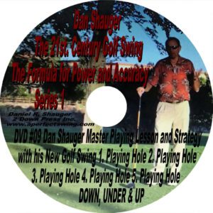 Disc label for a golf guide DVD featuring playing advice.